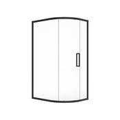Sonas Aspect Single Door Offset Quadrant Matt Black 1000X800x2000