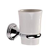 Bg Home Tema Arno Chrome Tumbler Holder &amp; Ceramic Tumbler