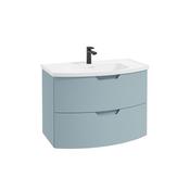 Sonas Arc 80Cm 2 Drawer Wall Hung Vanity Unit Morning Sky Blue image