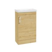 Sonas Corta Floor Standing Cabinet Cloakroom Honey Oak Chrome Handle 50Cm image