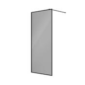 Sonas Mirage Wetroom Panel Smoked Glass Matt Black 900Mm