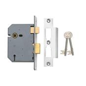 Union Mortice Lock 3 Lever 3" Satin Chrome Sashlock image