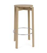 Passage Bar Stool Natural Oak Stainless Steel image