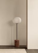 JWDA Floor Lamp Red Travertine Stone Bronzed Brass