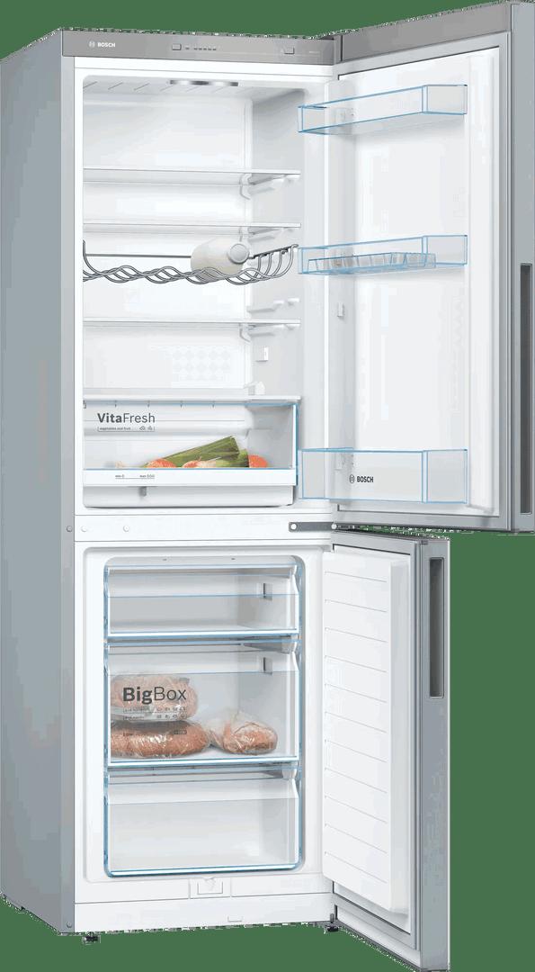 Bosch Serie 4 Freestanding Fridge Freezer Stainless steel