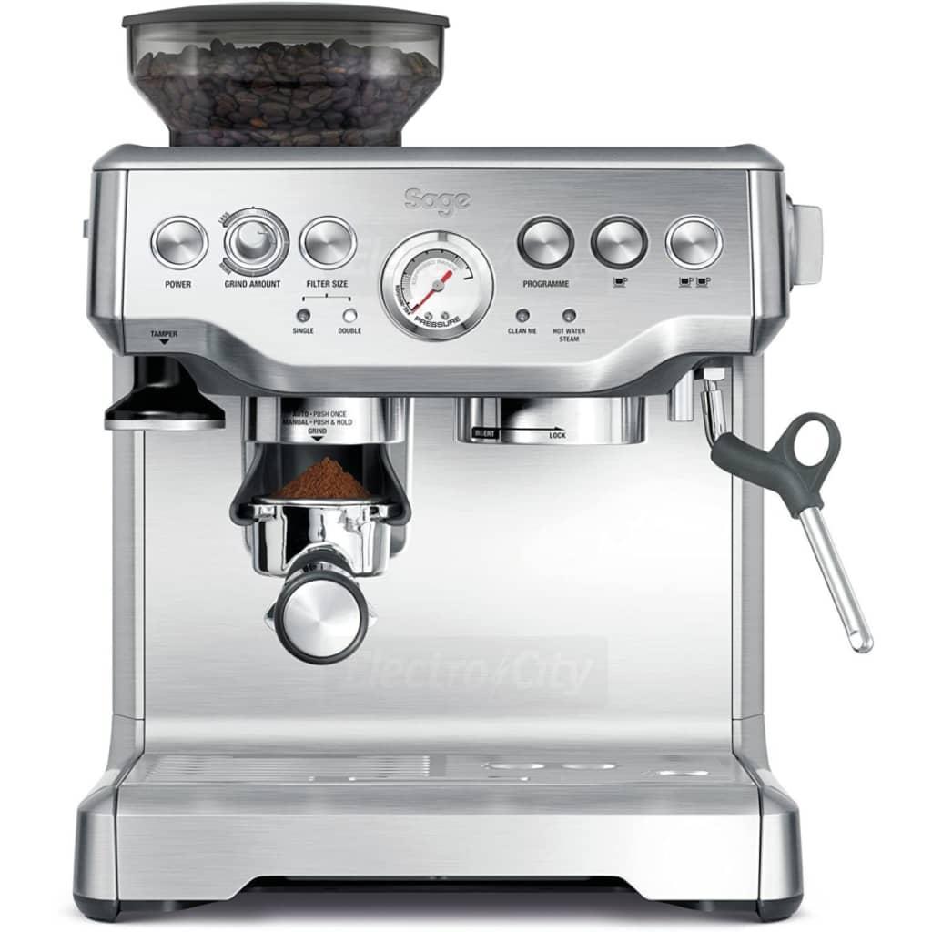 Sage The Barista Express Coffee Machine Stainless Steel with Integrated Burr Grinder, Steam Wand, Digital Temperature Control & Milk Jug