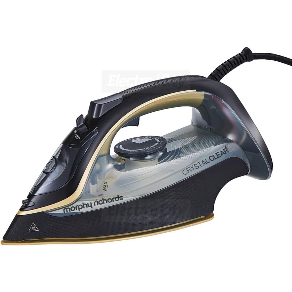 Morphy Richards Crystal Clear Steam Iron 2400W Gold | Features: Crystal Clear Water Tank, Precision Tip Ceramic Soleplate