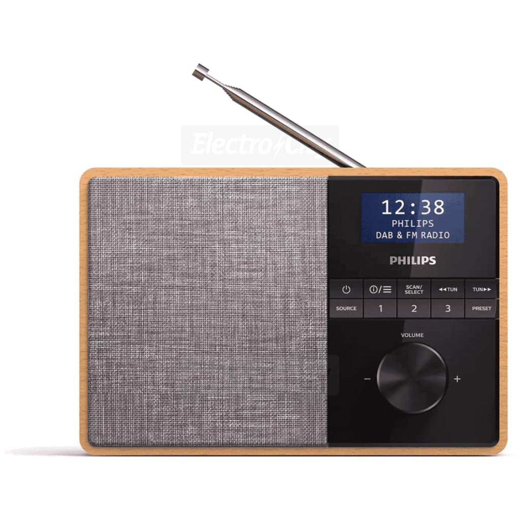 Philips Portable Radio DAB+ FM Bluetooth Black Grey Wood Display