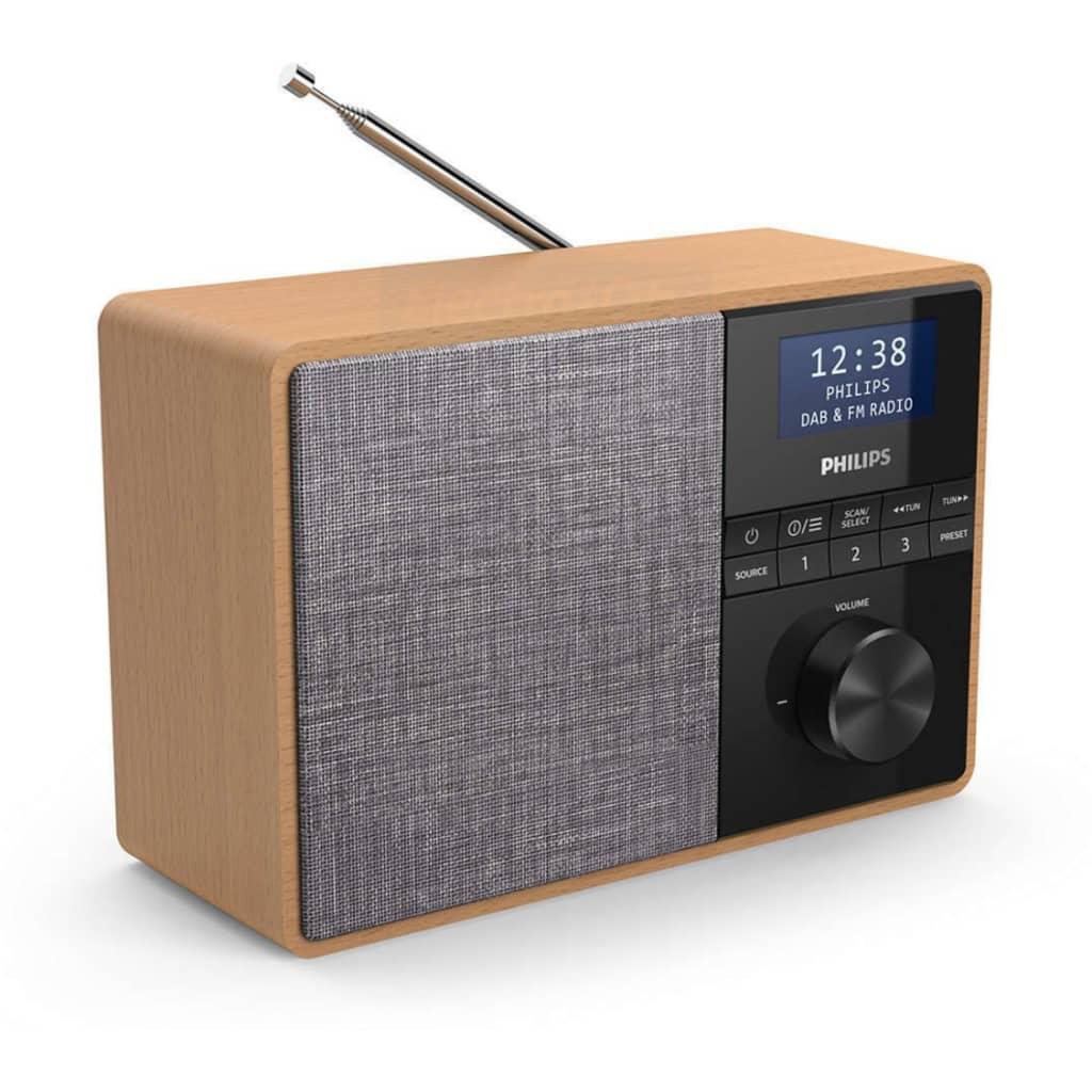 Philips Portable Radio DAB+ FM Bluetooth Black Grey Wood Display