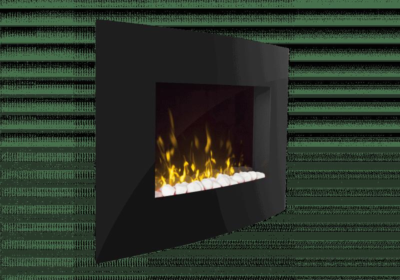 Dimplex Artesia Black Glass Wall Fire with Remote Control and Multi-coloured Optiflame effect