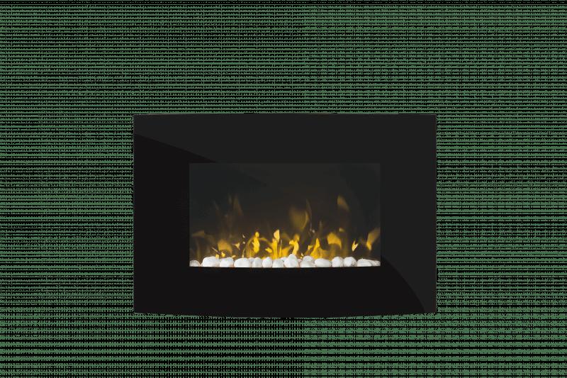 Dimplex Artesia Black Glass Wall Fire with Remote Control and Multi-coloured Optiflame effect