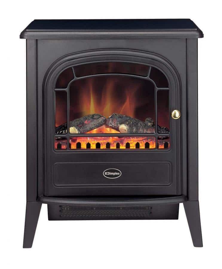 Dimplex Club Electric Stove | Black | 2kW Heat Settings | Flame Effect | Log Effect