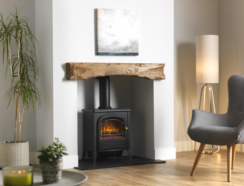 Dimplex Club Electric Stove | Black | 2kW Heat Settings | Flame Effect | Log Effect