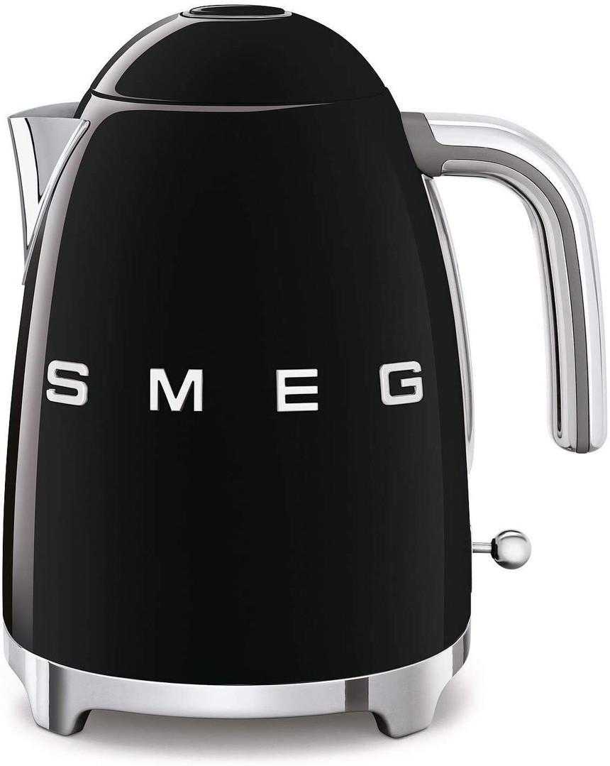 Smeg Retro Style Black Kettle 1.7L - SMEG Logo, Stainless Steel