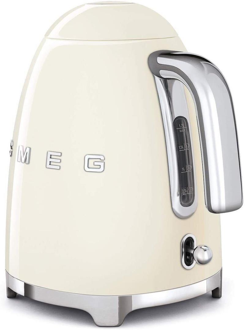 Smeg Retro Cream Kettle 1.7L Stainless Steel Chrome Handle