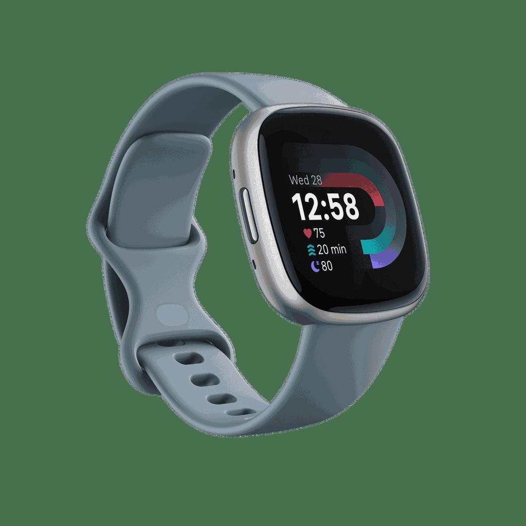 Fitbit Versa 4 Smartwatch Waterfall Blue, Heart Rate Tracking, GPS, Notifications, Touchscreen