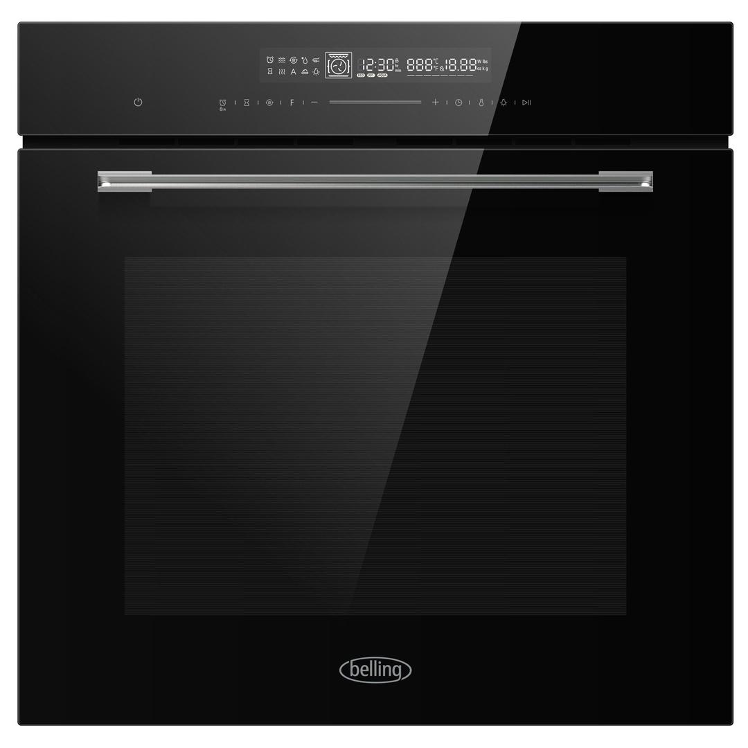 Belling Built-in Single Oven Black 72 Litre 13 Functions Slimline Control Panel Triple Glazed Soft Close Door Catalytic Liners Telescopic Shelf Digital Display Touch Screen