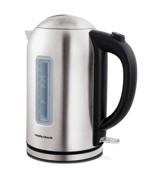 Morphy Richards Kettle 1.7L Brushed Steel Quiet Boil Rapid Boil 3000W - Water Level Indicator, 360 Swivel Base, Removable Filter, Cord Storage