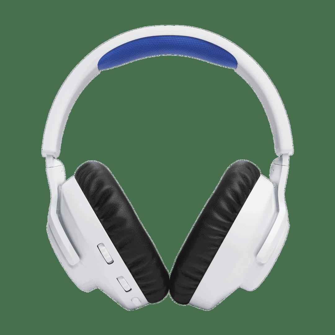 JBL Quantum 360P Wireless Gaming Headset - White / Blue, Detachable Boom Mic
