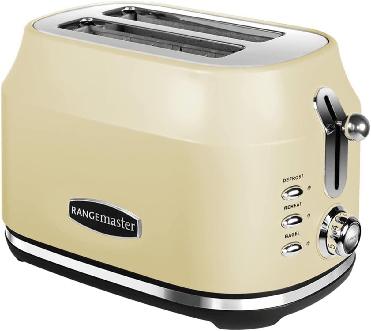 Rangemaster Classic 2 Slice Toaster - Cream | Stainless Steel, Chrome