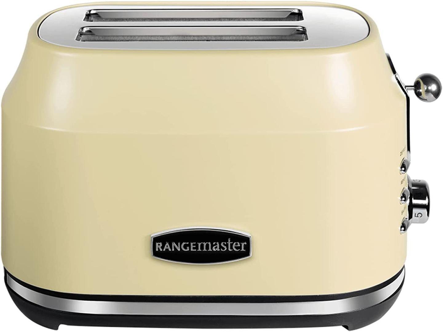 Rangemaster Classic 2 Slice Toaster - Cream | Stainless Steel, Chrome