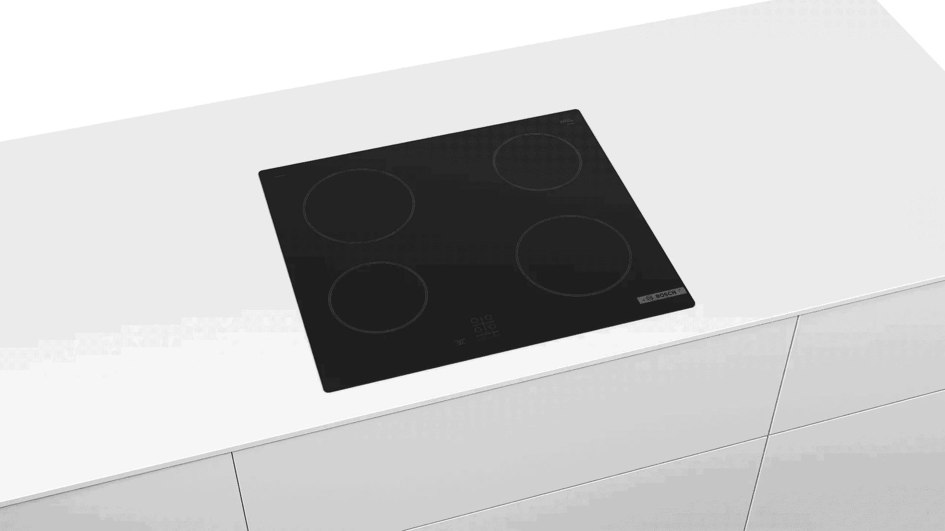 Bosch Serie 2 4-Zone Black Electric Ceramic Hob with Touch Controls