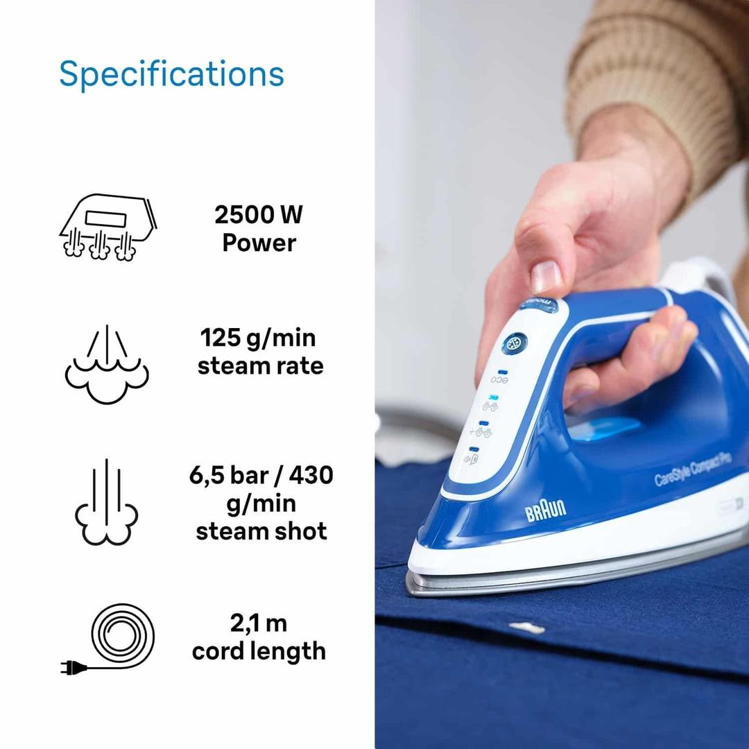 Braun CareStyle Compact Pro Steam Generator Iron Blue