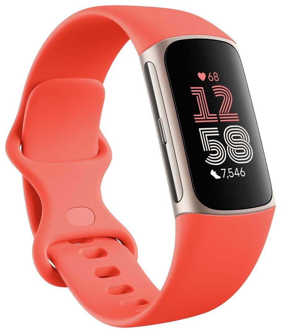 Fitbit Charge 6 Fitness Tracker Coral Heart Rate Time Steps