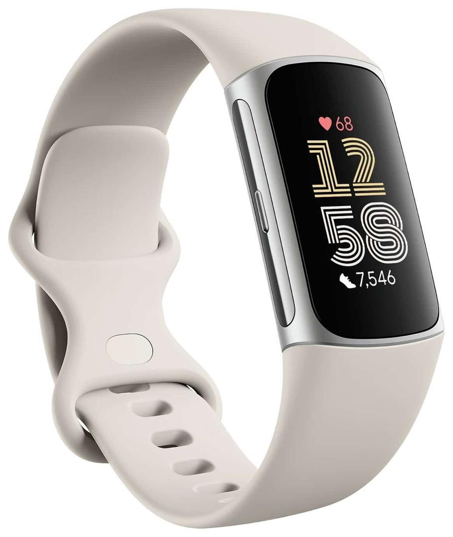 Fitbit Charge 6 Fitness Tracker Porcelain & Silver with Heart Rate, GPS, Sleep Tracking, 7-Day Battery Life