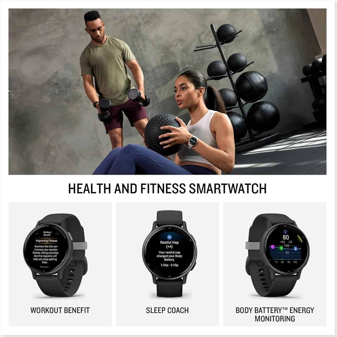 Garmin Vivoactive 5 Smartwatch Navy AMOLED GPS Heart Rate Sleep Tracking Smart Notifications