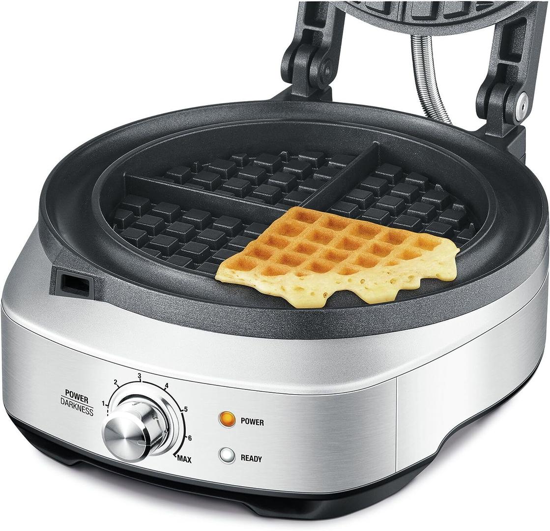 Sage No-Mess Waffle Maker Stainless Steel with Browning Control, Power and Ready features