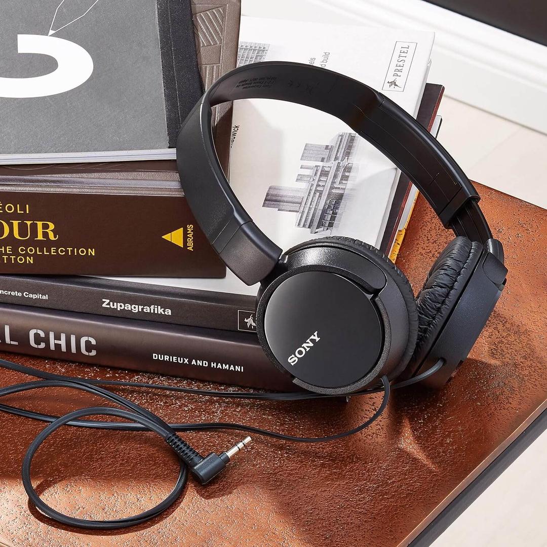 Sony On-Ear Headphones - Black, Cushioned Earpads