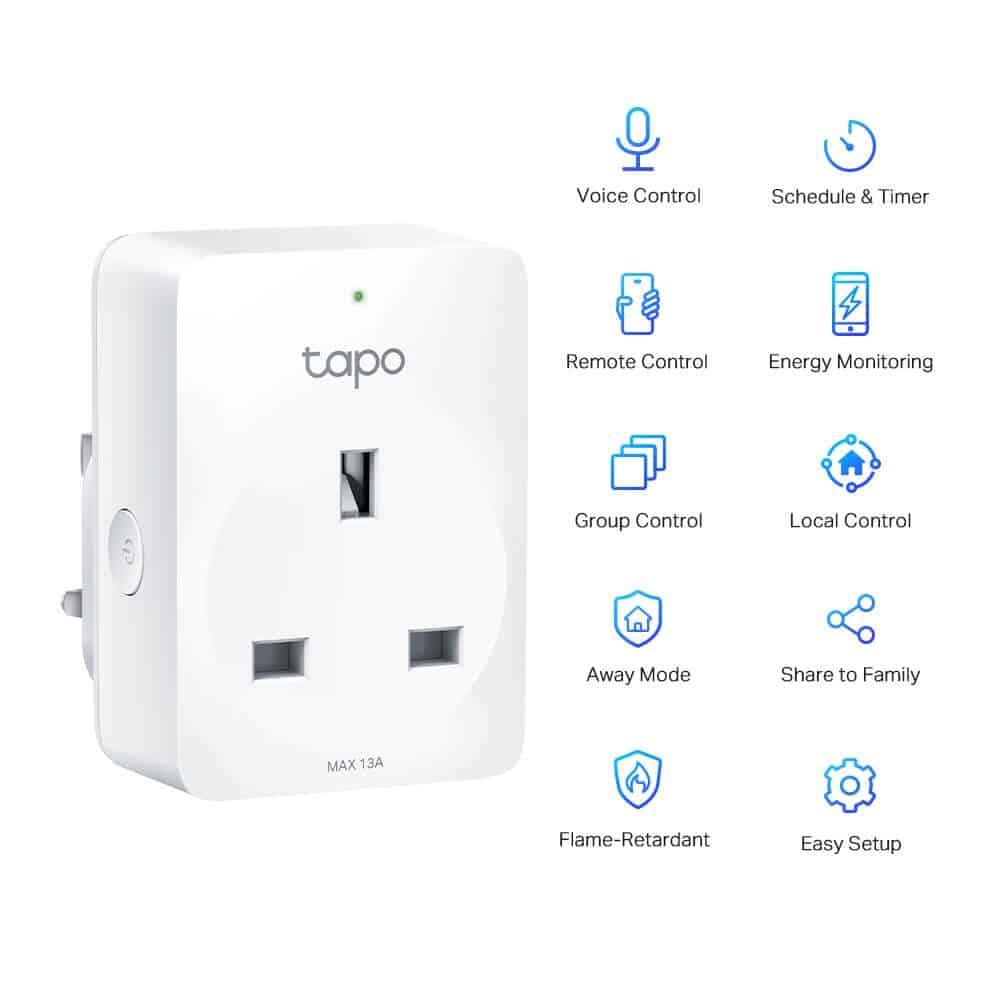 TP-Link Mini Smart Wi-Fi Plug with Energy Monitoring, Remote Control, Schedule, Timer, Voice Control, Away Mode, Compact Design, MAX 13A