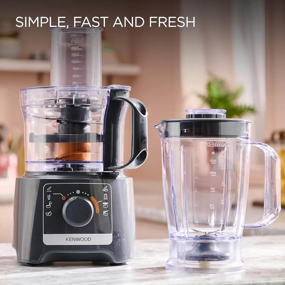 Kenwood Food Processor with Blender, Grey, Speed Settings, Measuring Scale