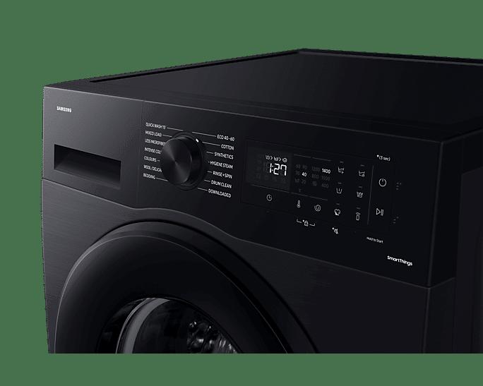Samsung Series 5 9kg Washing Machine - Black, ecobubble, Hygiene Steam, 1400 rpm, Drum Clean, Quick Wash