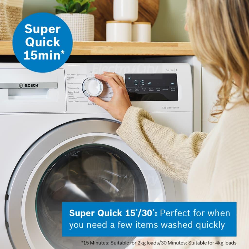 Bosch 9kg 1400 Spin Washing Machine - White | EcoSilence Drive, Speed Perfect, ActiveWater Plus, Reload