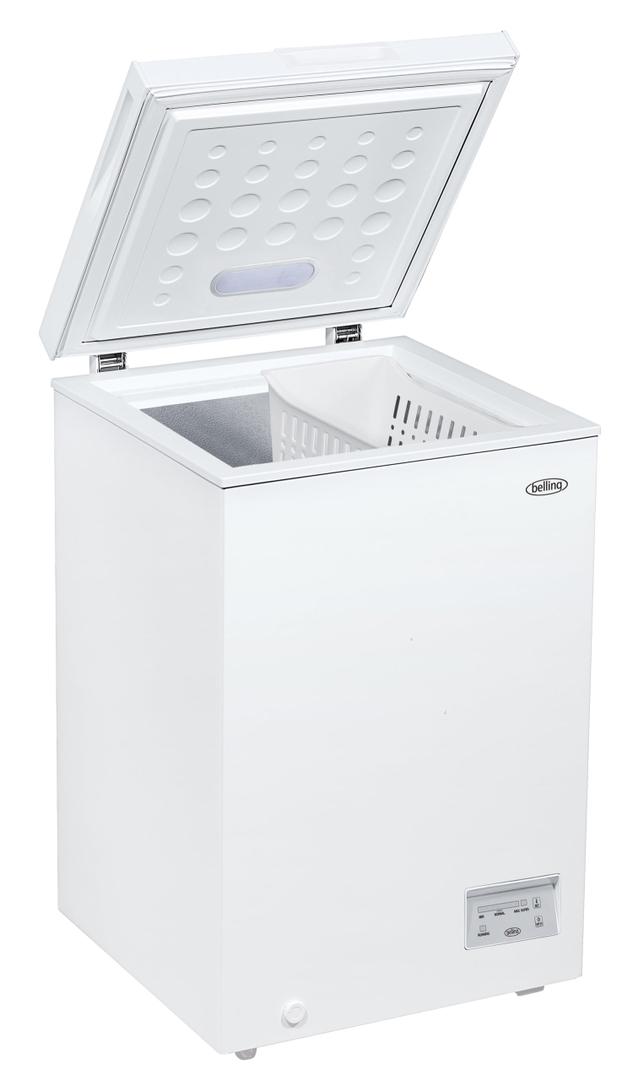 Belling Chest Freezer 98 Litre White | Digital Control Panel, Recessed Handle, Interior Basket