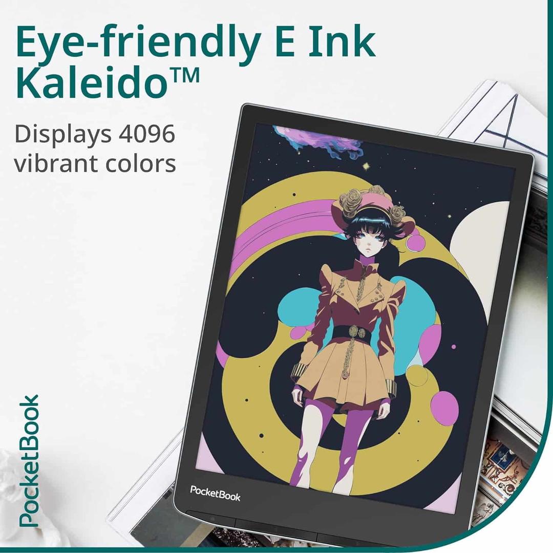Pocketbook Inkpad Color 3 eReader - E Ink Kaleido 3 Screen, SMARTlight, Bluetooth, Text-to-Speech, Waterproof