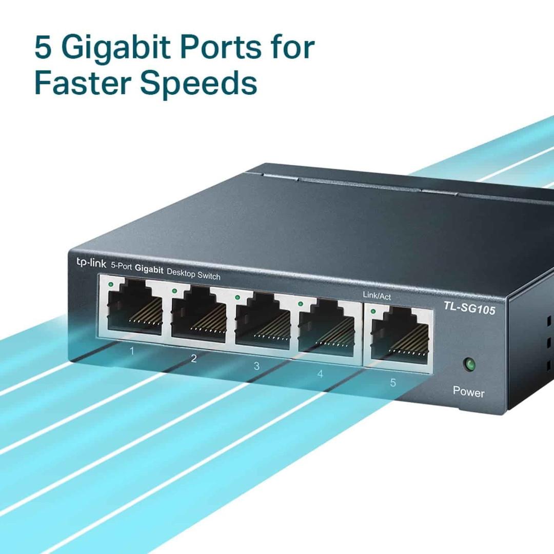 TP-Link 5-Port Gigabit Ethernet Network Switch, Metal Case, Desktop