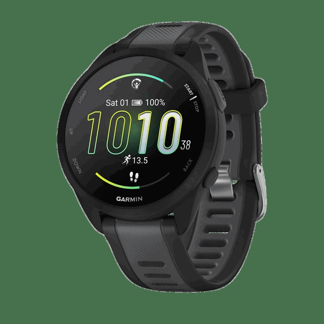 Garmin Forerunner 165 Smartwatch Black and Slate Grey 43mm GPS Heart Rate Touchscreen