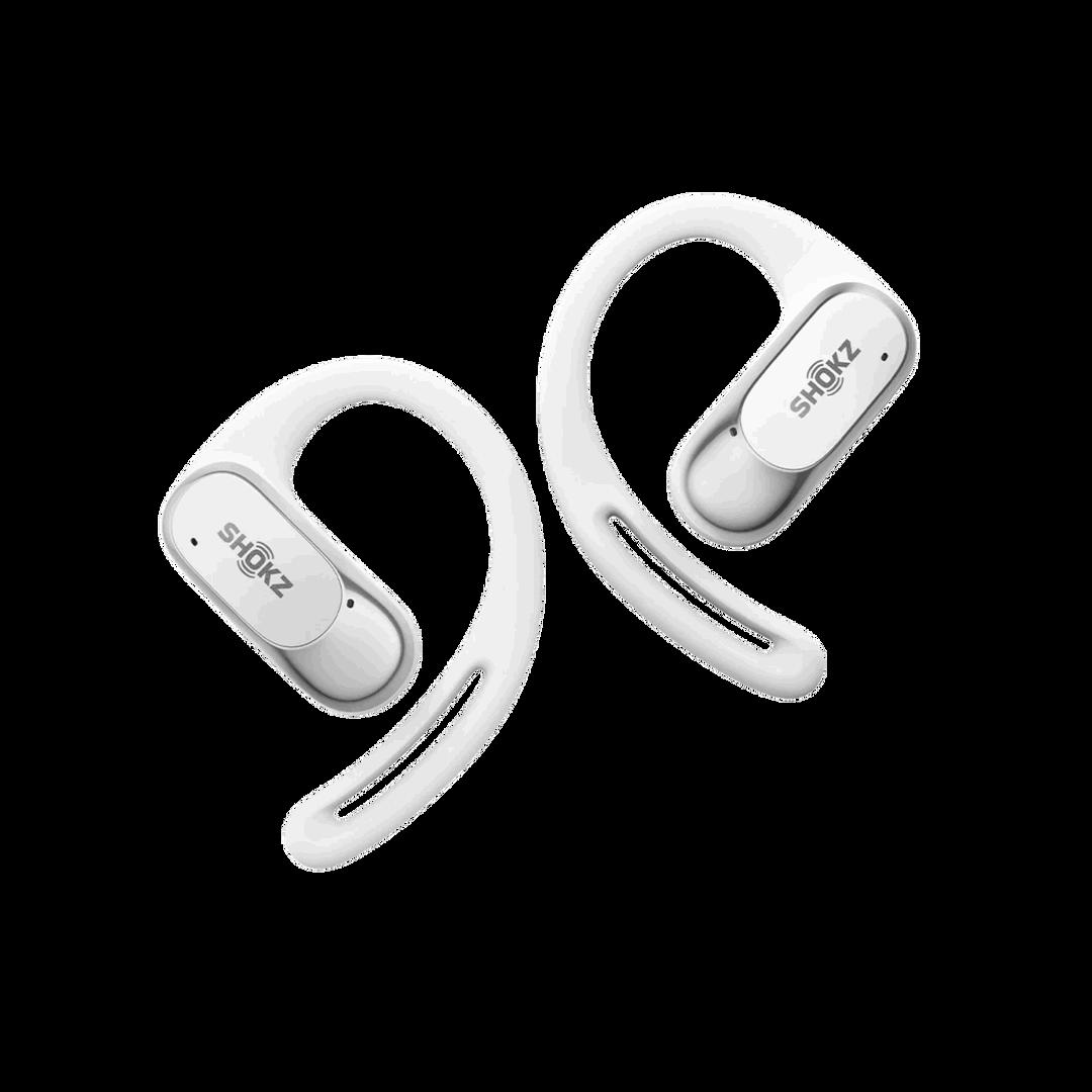 Shokz OpenFit Air Open-Ear Wireless Earbuds - White, Bluetooth, Charging Case, Water-Resistant