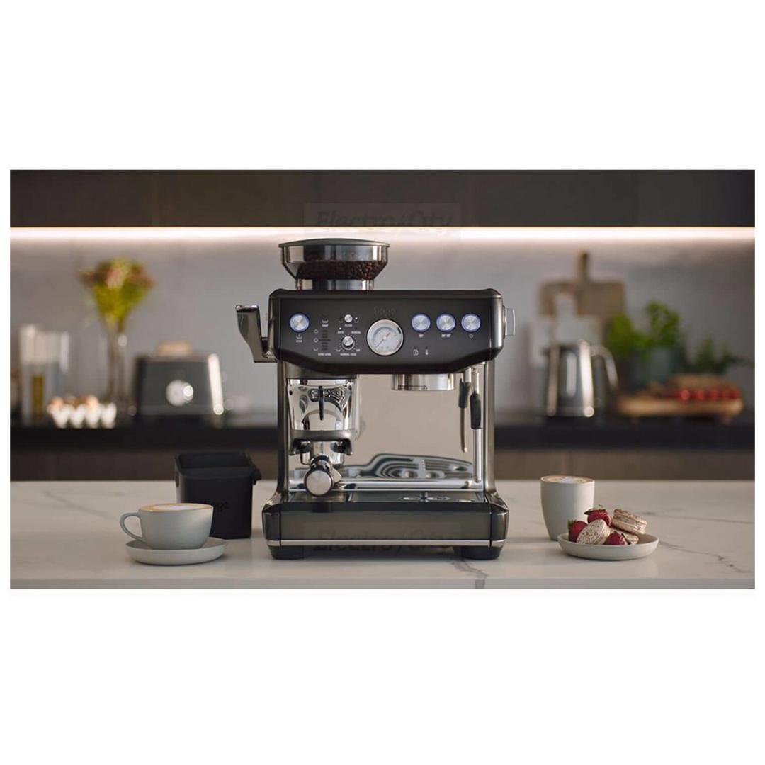 SAGE Barista Express Impress Bean to Cup Coffee Machine Black Stainless Steel 9-bar Steam Wand 2 litres Tank