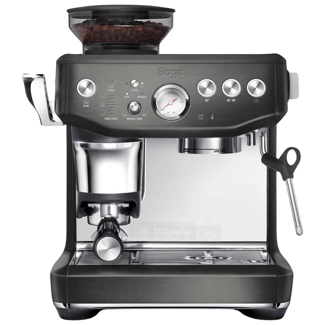 SAGE Barista Express Impress Bean to Cup Coffee Machine Black Stainless Steel 9-bar Steam Wand 2 litres Tank