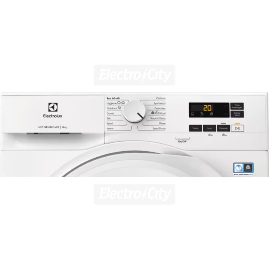 Electrolux Washing Machine 10kg 1400rpm White - Steam Hygiene, Time Manager, Inverter Motor