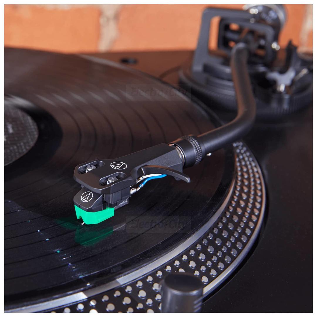 Audio-Technica Turntable Black Direct Drive USB Output 3-Speed with Dust Cover, Start/Stop Button, Quartz, 33/45 RPM