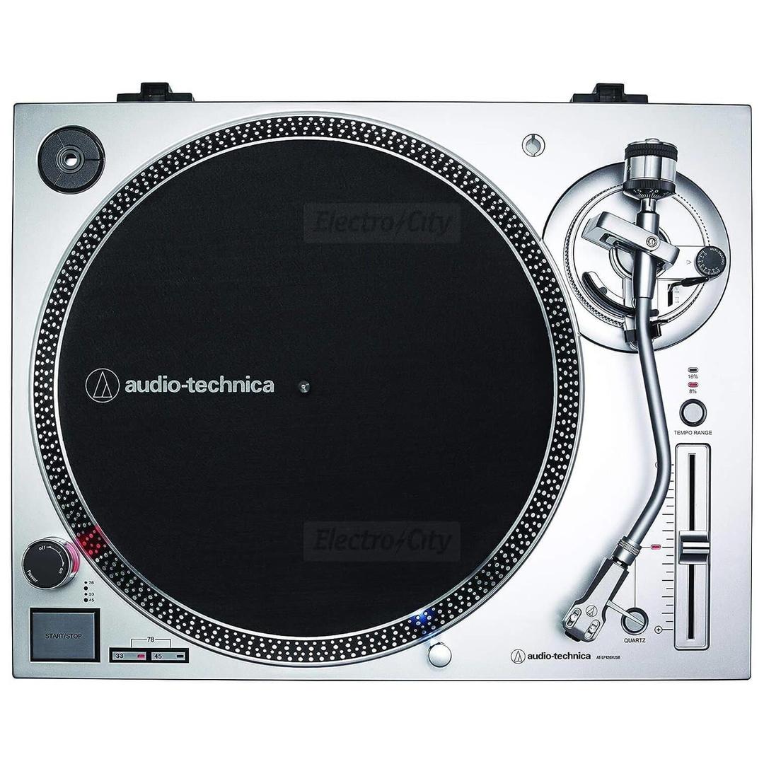 Audio-Technica LP120XUSB Direct Drive Turntable Silver with Start/Stop