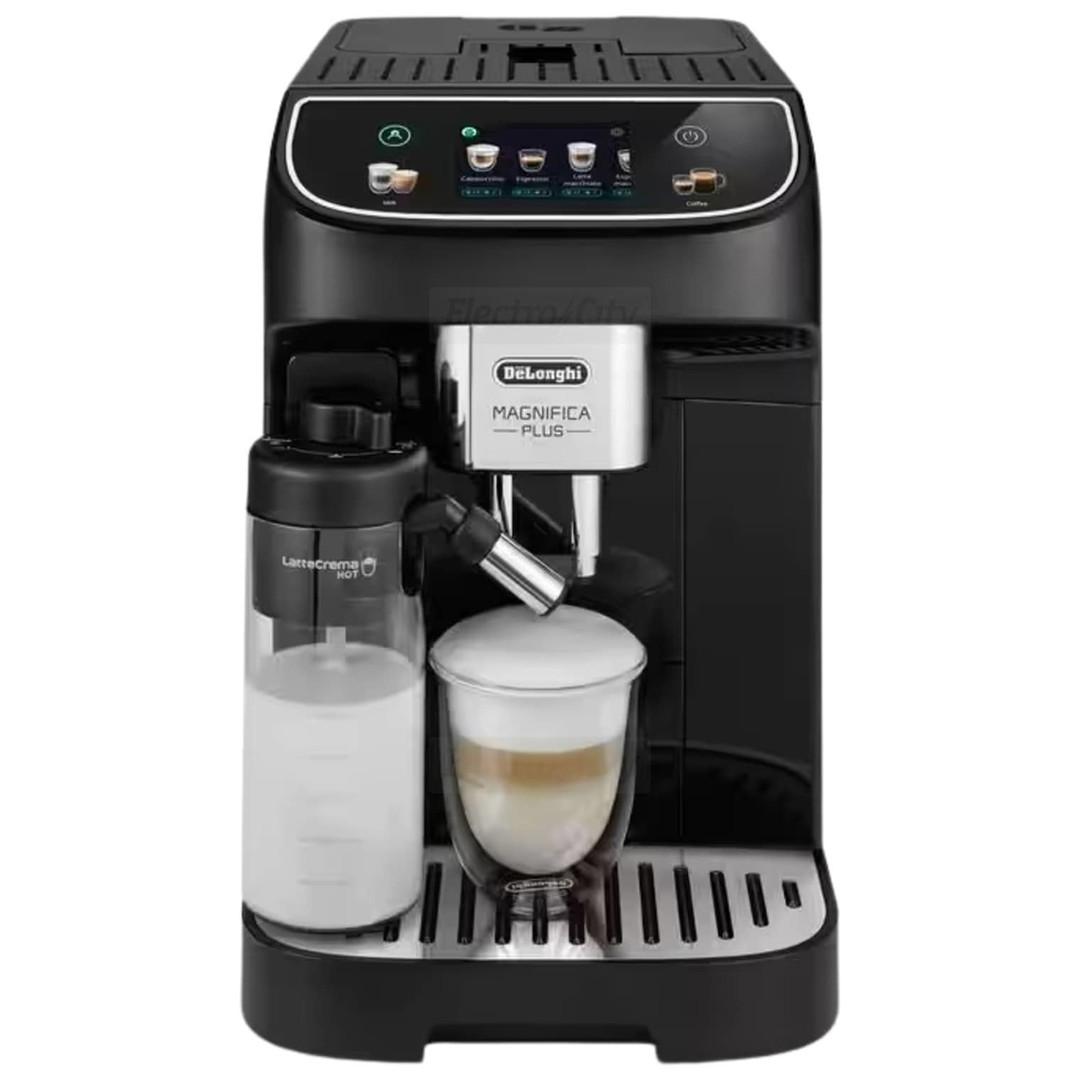 De'Longhi Magnifica Plus Automatic Bean to Cup Coffee Machine - Black | 15 Drinks, LatteCrema Hot, 3.5" Touch Display, 15 Bar, 250g Bean, 1.9L Water, 240x440x360mm