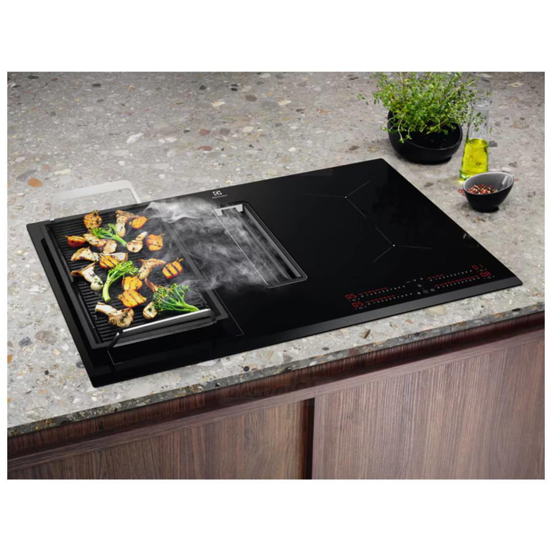 Electrolux Induction Vented Extractor Hob - Black, 4 Cooking Zones