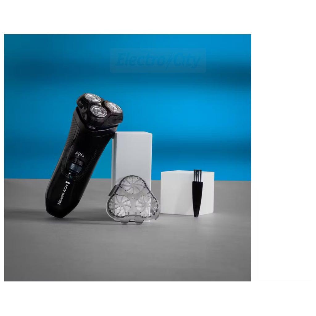 Remington R4 Electric Rotary Shaver Black | Dual Track Blades, Pop-up Trimmer, 3-Day Stubble Styler, 40mins Usage