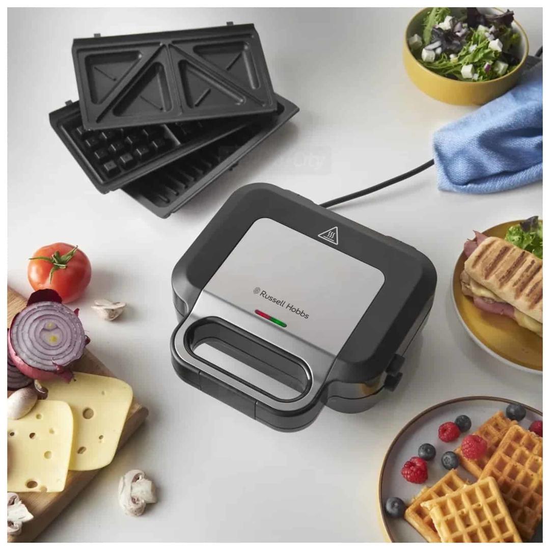 Russell Hobbs Sandwich Maker & Grill with Black and Silver Finish